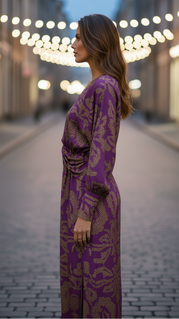 Leire | Vestido Midi Elegante con Escote en V