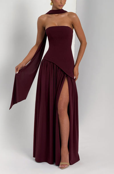 Rut | Vestido de Noche Palabra de Honor con Abertura