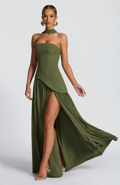 Rut | Vestido de Noche Palabra de Honor con Abertura