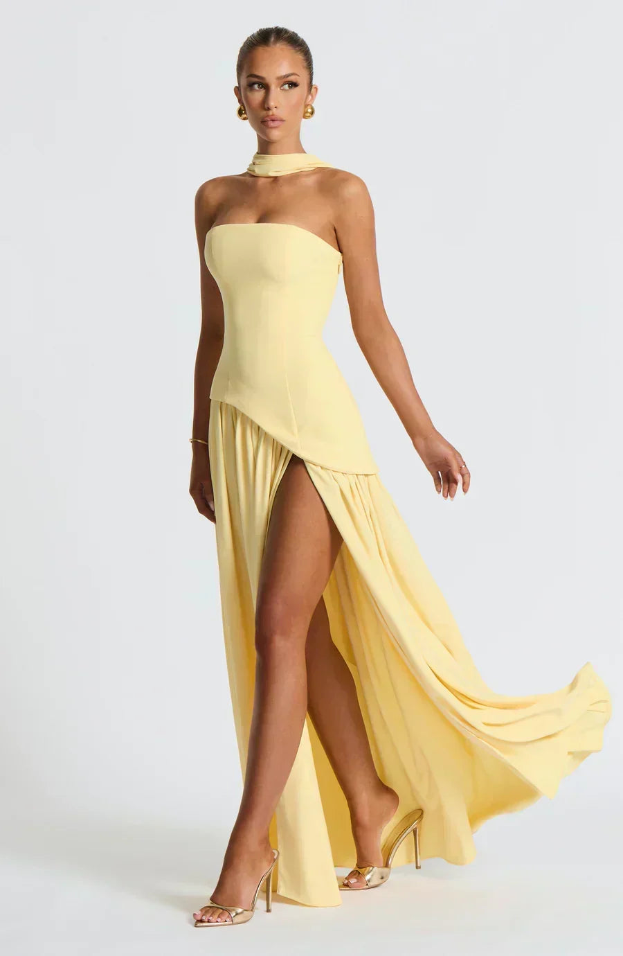 Rut | Vestido de Noche Palabra de Honor con Abertura