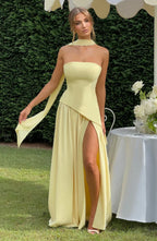 Rut | Vestido de Noche Palabra de Honor con Abertura