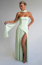 Rut | Vestido de Noche Palabra de Honor con Abertura