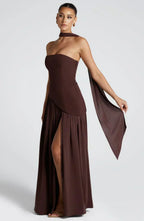 Rut | Vestido de Noche Palabra de Honor con Abertura