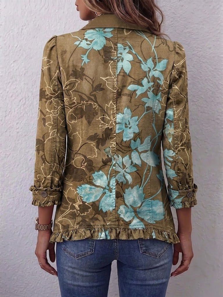 Susana™ | Chaqueta Boho Vintage Floral con Degradado y Volantes