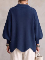 Sandra | Rebeca oversize con cuello y botones dorados