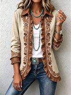 Mónica™ | Chaqueta Boho Vintage Floral con Volantes