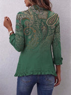 Jimena™ | Chaqueta Boho con Estampado Paisley y Volantes