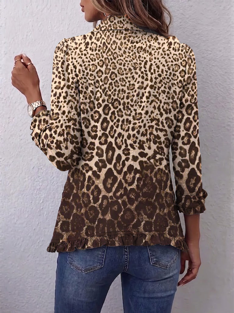 Naiara™ | Chaqueta con Estampado Leopardo y Volantes