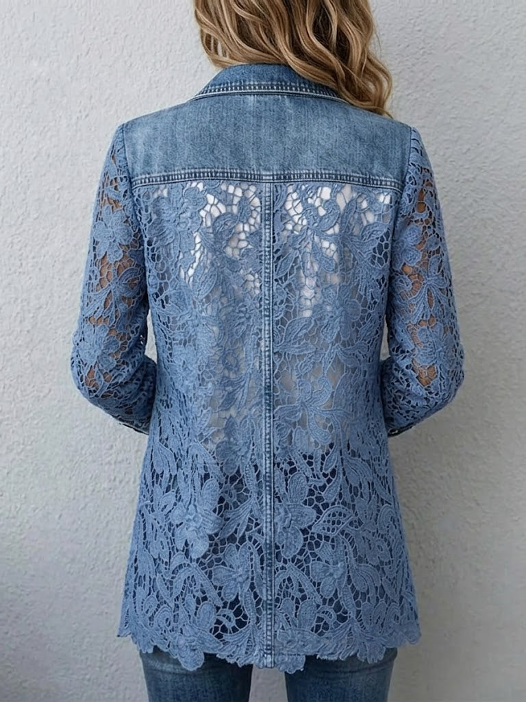 Lucía™ | Blazer con Paneles de Encaje Floral
