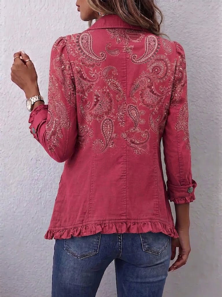 Teresa™ | Chaqueta Vintage con Estampado Paisley y Volantes