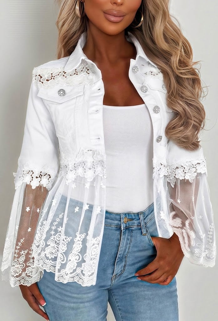 Inés™ | Chaqueta con Paneles de Encaje