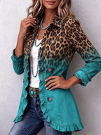 Elisabeth | Blazer Ombré Leopardo con Volantes