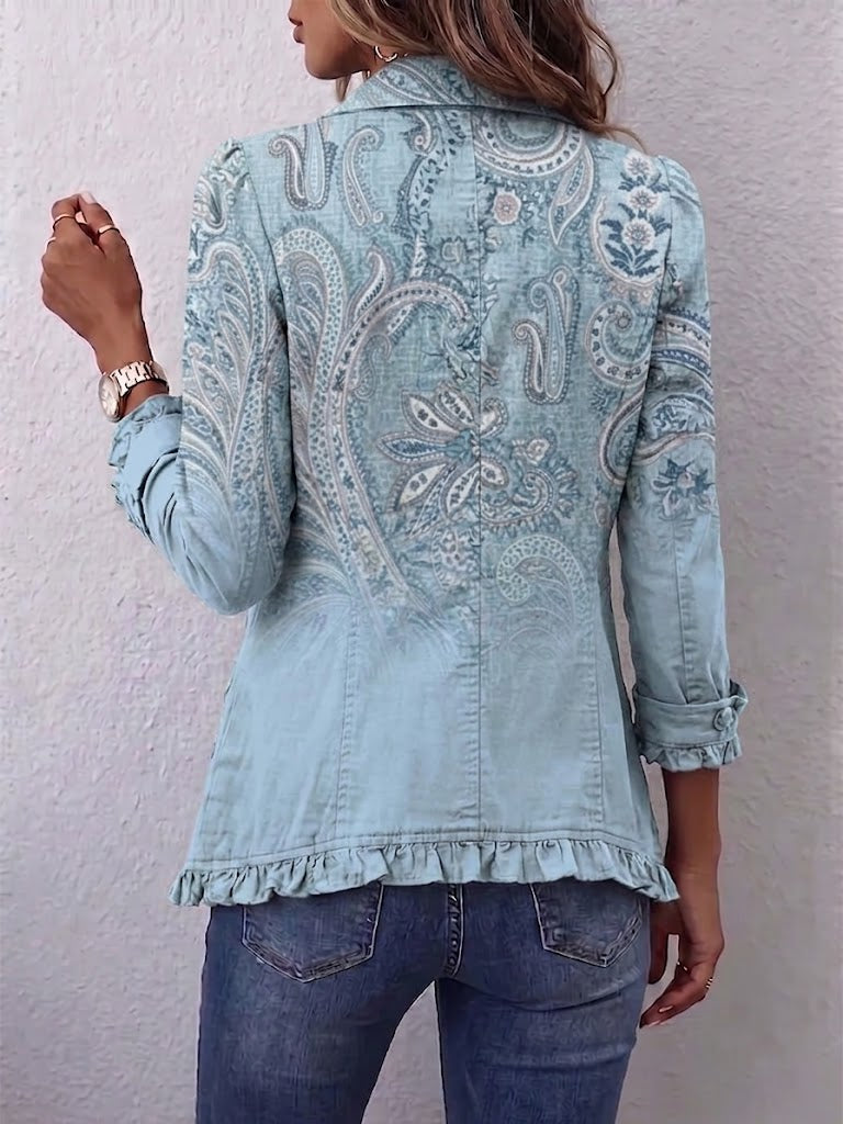 Estrella™ | Chaqueta Vintage con Estampado Paisley y Volantes