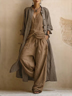 Pastora | Conjunto de Tres Piezas con Kimono Largo