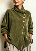 Sabela | Chaqueta de punto oversize con cuello envolvente y botones