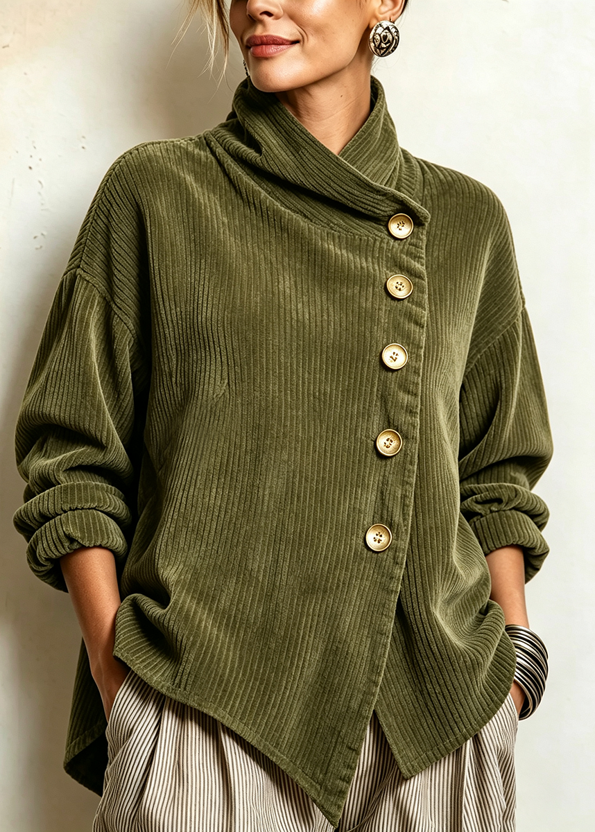Sabela | Chaqueta de punto oversize con cuello envolvente y botones