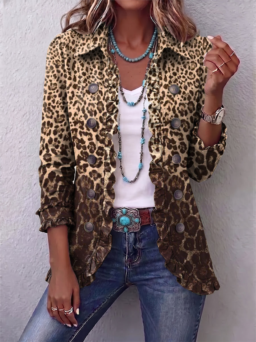 Naiara™ | Chaqueta con Estampado Leopardo y Volantes
