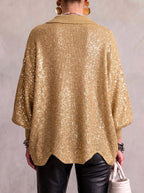 Eugenia | Cárdigan oversize con cuello y grandes botones metálicos