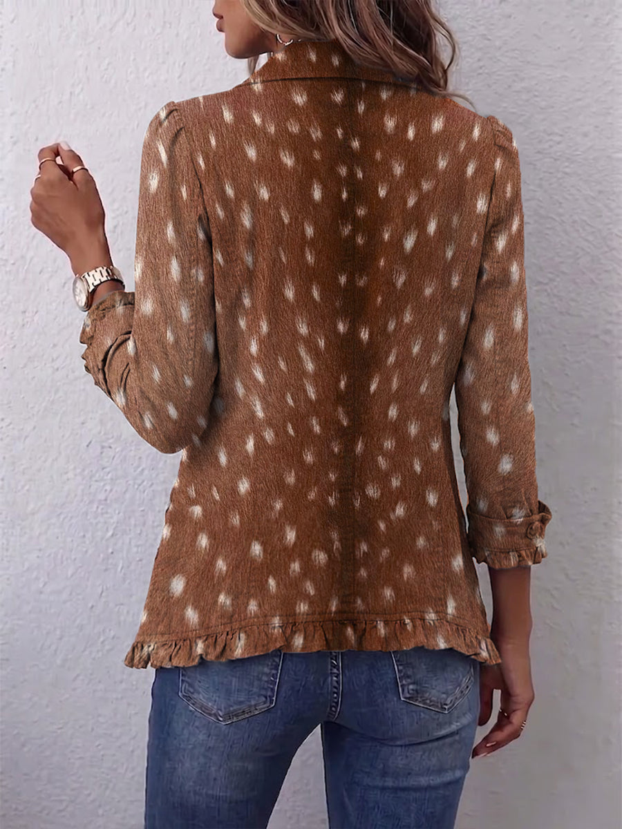 Noelia™ | Chaqueta Boho con Estampado Animal y Volantes