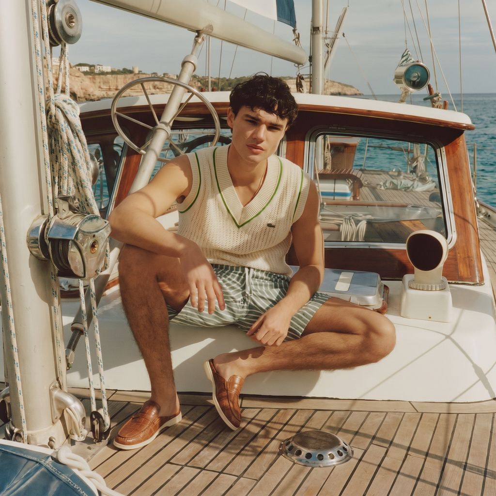 Yacht Croco | Mocasín Abierto — Coñac · Edición Limitada