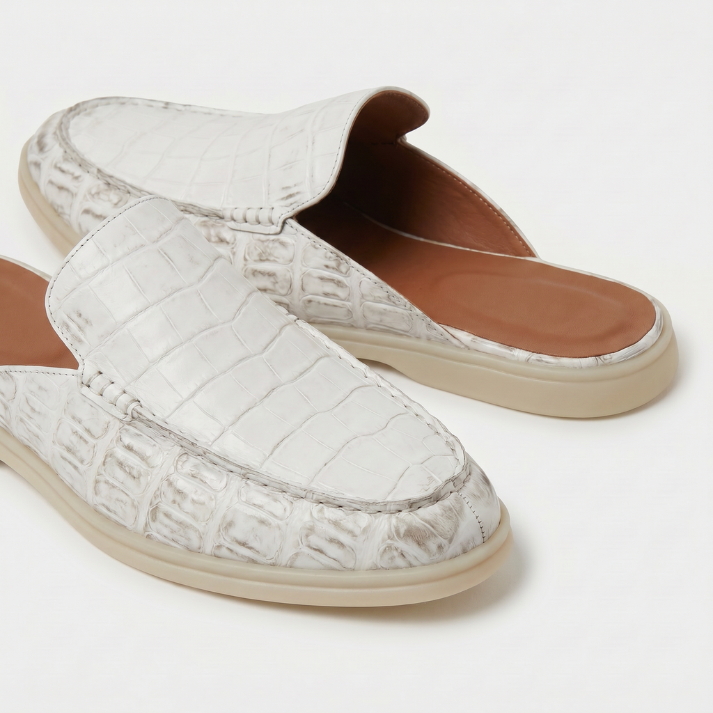 Yacht Croco | Mocasín Abierto — Blanco · Edición Limitada