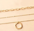 Trinidad | Collar dorado de capas con colgante